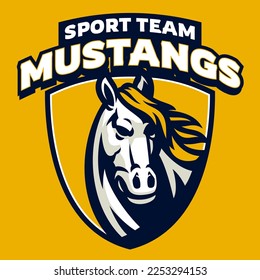 Shield Horse Mustang Head Logo