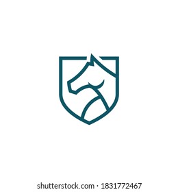 Shield Horse Vector Logo Template