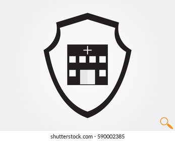 shield, hospital, icon, vector illustration eps10