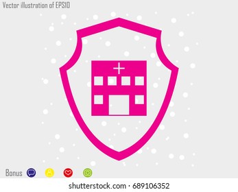 shield, hospital, icon, vector illustration eps10