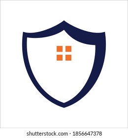 a shield house design creative logo vector illustration