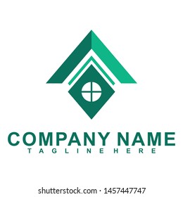 Shield house icon logo design vector template