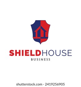 Shield House Icon Logo Design Template