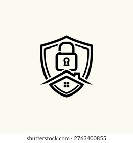 Shield house with lock icon