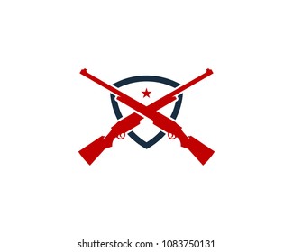 Shield Hunting Icon Logo Design Element