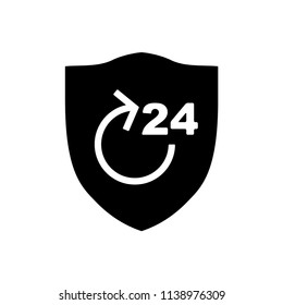 Shield icon with 24 service number