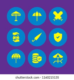 shield icon. 9 shield set with warrior, security on, verification and protection vector icons for web and mobile app
