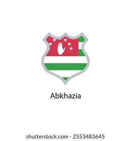 Shield icon of Abkhazia flag. Simple vector illustration.