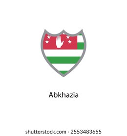 Shield icon of Abkhazia flag. Simple vector illustration.