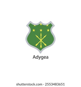 Shield icon of Adygea flag. Simple vector illustration.