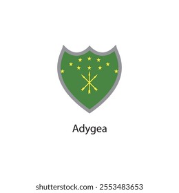 Shield icon of Adygea flag. Simple vector illustration.