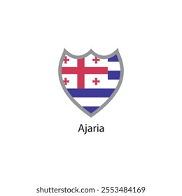 Shield icon of Ajaria flag. Simple vector illustration.