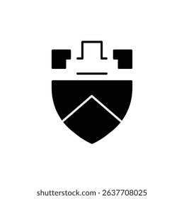 Shield icon animation illustration flat