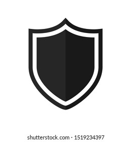 Shield icon. Black shield disassembled from the background Icon that represents protection.
