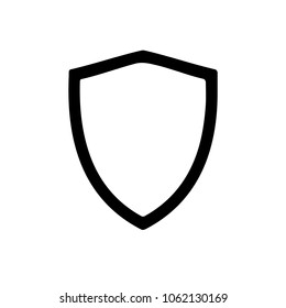 Shield icon. Black shield on white background. Vector object
