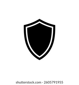 Shield icon. Black Shield icon on white background. Vector illustration
