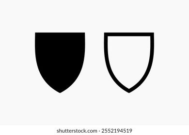 Icono de escudo negro y contorno