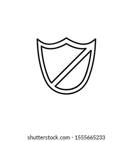 Shield icon. Black security emblem. Pictogram for the concepts of security and protection. Isolated vector illustration on white background.