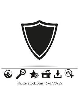 Shield Icon, black vector illustration