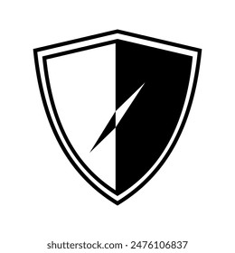 icono de escudo. escudo blanco y negro
