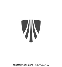 Shield Icon Black and White Vector Design