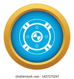 Shield icon blue vector isolated on white background for any design
