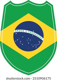shield icon with Brazil flag