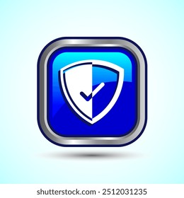 Ilustração do design do botão de ícone de escudo. Ícone Segurança, Proteção