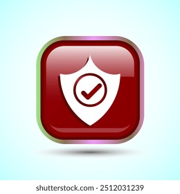 Ilustração do design do botão de ícone de escudo. Ícone Segurança, Proteção