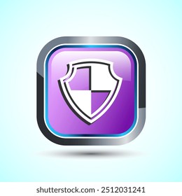 Shield Icon Button Design Illustration. Security, Protection Icon