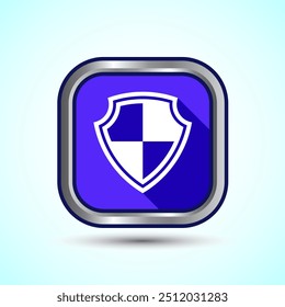 Ilustración de diseño de Botón de icono de escudo. Icono de seguridad, protección