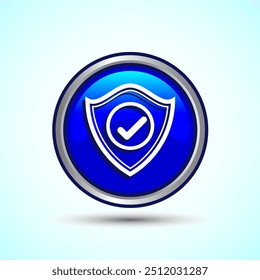 Shield Icon Button Design Illustration. Security, Protection Icon