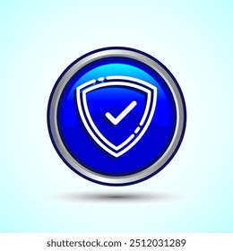 Shield Icon Button Design Illustration. Security, Protection Icon