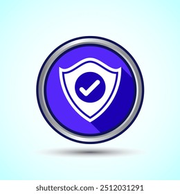 Ilustración de diseño de Botón de icono de escudo. Icono de seguridad, protección