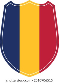 ícone de escudo com bandeira do Chade