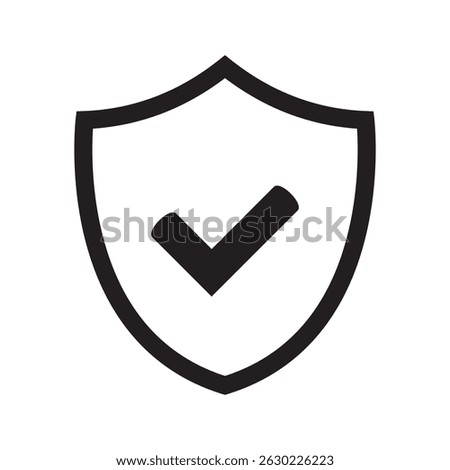 Shield icon. Shield with check mark icon.