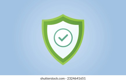 Shield shield icon, check mark on shield symbol, security concept.