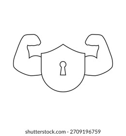 Icono de escudo. Escudo con símbolo de marca de verificación aislado sobre fondo blanco,