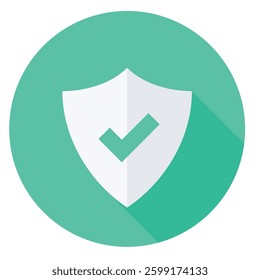 Shield icon with check mark symbolizing security, protection, and validation.