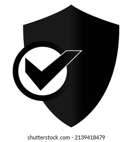 shield icon with check mark symbol,vector shield icon black security icon,security concep,