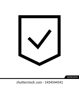 Shield icon. checkered icon. outline vector illustration