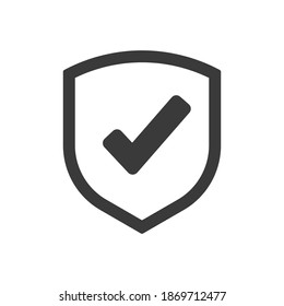 Shield icon. Shield with a checkmark in the middle Protection icon concept