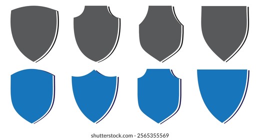 Shield icon. Shield with a checkmark in the middle Protection icon concept . Protect shield security line icons. Badge quality symbol, sign, logo or emblem, eps 10