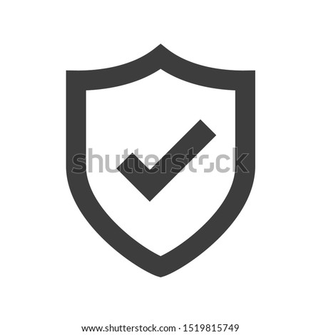 Shield icon. Shield with a checkmark in the middle Protection icon concept