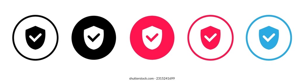 Shield icon. Shield with a checkmark. Protection concept. Antivirus concept. Vector