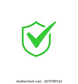 Shield icon with checkmark icon vector illustration