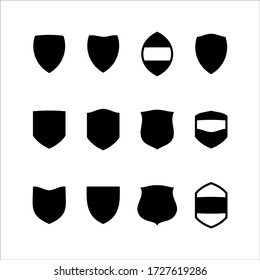  Shield icon collection, glyph and icon style vector isolated