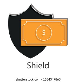 Shield icon concept on white background. Creative idea design for decoration template, web page, brochure, presentation. Flat vector illustration use for your project.