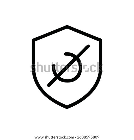 Shield icon with a crossed-out circle symbol for security and no access