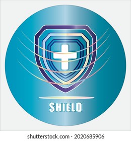shield icon in dark blue color background